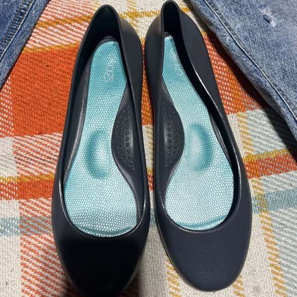 OKA-B Black Ballerina Flats with Teal Textured Insole size 9 - Picture 6 of 6